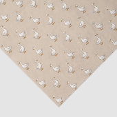 Cute White Goose Pattern Beige Tissuepapier (Detail)