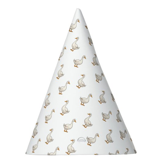 Cute White Goose Pattern Feesthoedjes (Rechts)