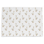Cute White Goose Pattern Groot Cadeauzakje (Voorkant)