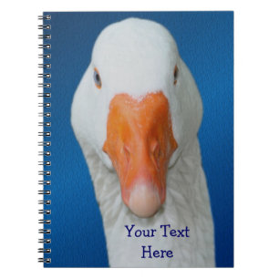 Cute White Goose Personalized Notitieboek
