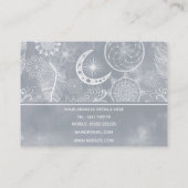 Cute White & Gray Dreamweaver Feathers Mandala Visitekaartje (Achterkant)