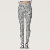 Cute white grijs achtergrondontwerp leggings (Voorkant)