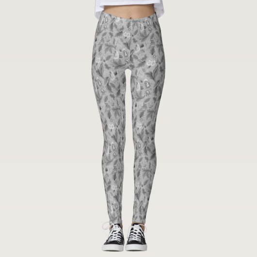 Cute white grijs achtergrondontwerp leggings (Voorkant)