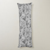 Cute white grijs achtergrondontwerp lichaamskussen (Achterkant (Verticaal))