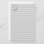 Cute White Hippo Briefpapier (Voorkant / Achterkant)