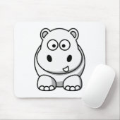 Cute White Hippo Muismat (Met muis)