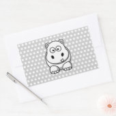 Cute White Hippo Rechthoekige Sticker (Envelop)