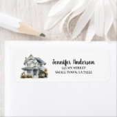 Cute White House New Home Envelope Address Etiket (Insitu)