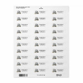 Cute White House New Home Envelope Address Etiket (Full Sheet)