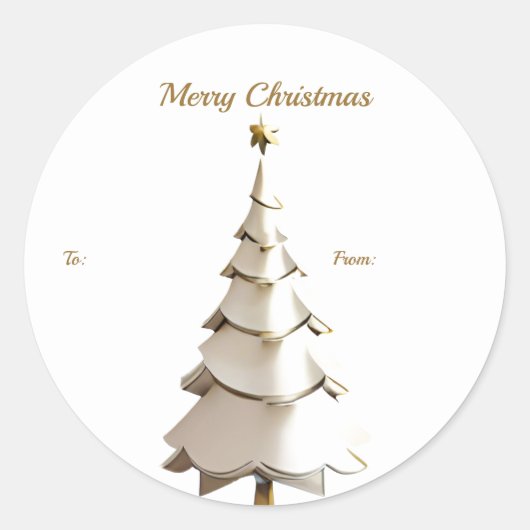 Cute White kerstboom Gift Sticker (Voorkant)