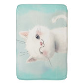 Cute White Kitten Badmat (Voorkant Verticaal)