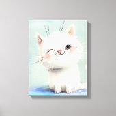 Cute White Kitten Canvas Afdruk (Voorkant)