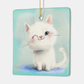 Cute White Kitten Keramisch Ornament (Links)