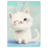 Cute White Kitten Klembord (Achterkant)