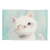 Cute White Kitten Kussensloop (Achterkant)