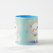 Cute White Kitten Mok (Midden)