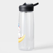 Cute White Kitten on Moon Water Bottle Waterfles (Links)