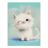Cute White Kitten Perfect Poster (Voorkant)