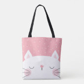 Cute White Kitten Pink Tote Bag (Achterkant)