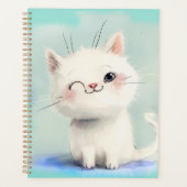 Cute White Kitten Planner (Voorkant)