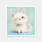 Cute White Kitten Servet (Voorkant)