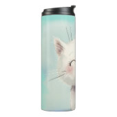 Cute White Kitten Thermosbeker (Gedraaid links)