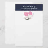 Cute White Kitty Cat Slaping Briefpapier (Voorkant / Achterkant)