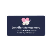 Cute White Kitty Cat Slaping Etiket (Voorkant)