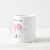 Cute White Kitty Cat Slaping Koffiemok (Voorkant links)