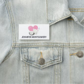 Cute White Kitty Cat Slaping Naamplaatje (In situ)