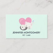 Cute White Kitty Cat Slaping Visitekaartje (Voorkant)