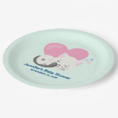 Cute White Kitty Cat Sleeping Baby shower Papieren Bordje (Gekanteld)