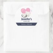 Cute White Kitty Cat Sleeping Candle / Soap Ronde Sticker (Tas)