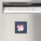 Cute White Kitty Cat Sleeping Dank je Magneet (Insitu (Vaatwasser))