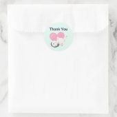 Cute White Kitty Cat Sleeping Dank je Ronde Sticker (Tas)