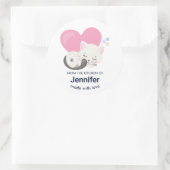 Cute White Kitty Cat Sleeping Kitchen Ronde Sticker (Tas)