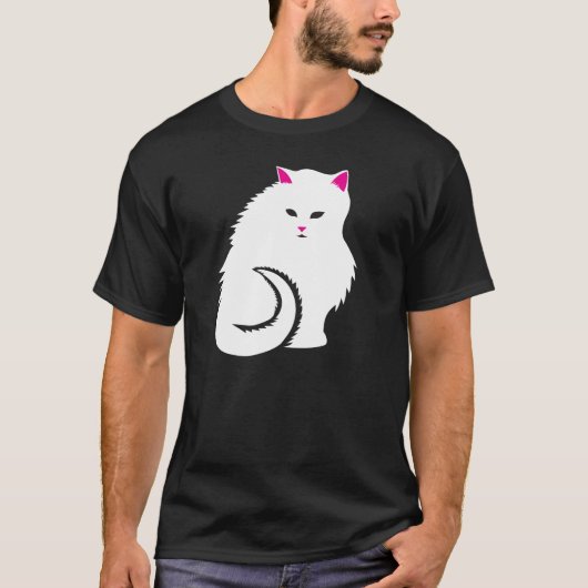 Cute White Kitty Cat T-shirt (Voorkant)