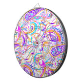 Cute white kleurful paisley design dartbord (Voorkant Rechts)