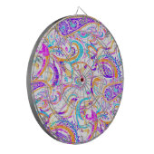 Cute white kleurful paisley design dartbord (Voorkant Links)