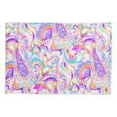 Cute white kleurful paisley design kussensloop (Achterkant-Links)