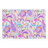 Cute white kleurful paisley design kussensloop (Achterkant-Rechts)