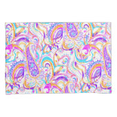 Cute white kleurful paisley design kussensloop (Voorkant-Rechts)