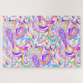 Cute white kleurful paisley design legpuzzel (Horizontaal)