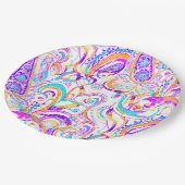 Cute white kleurful paisley design papieren bordje (Gekanteld)