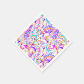 Cute white kleurful paisley design servet (Hoek)