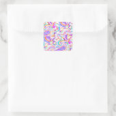 Cute white kleurful paisley design vierkante sticker (Tas)