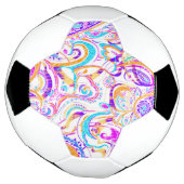 Cute white kleurful paisley design voetbal (Gedraaid)