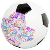 Cute white kleurful paisley design voetbal (Drie kwart)