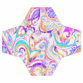 Cute white kleurful paisley design voetbal (Enkel)
