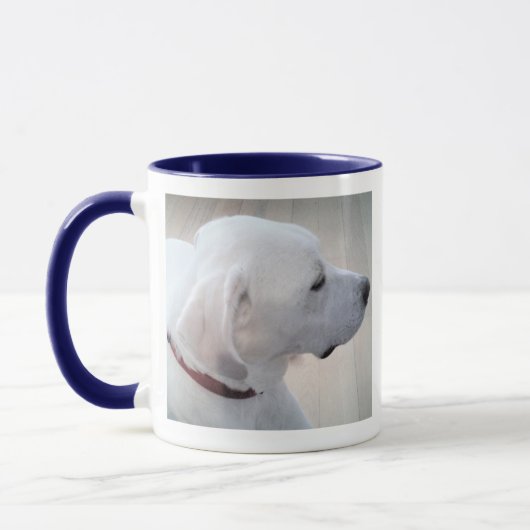 Cute White Labrador Dog Profile Proud Blue Mok (Links)